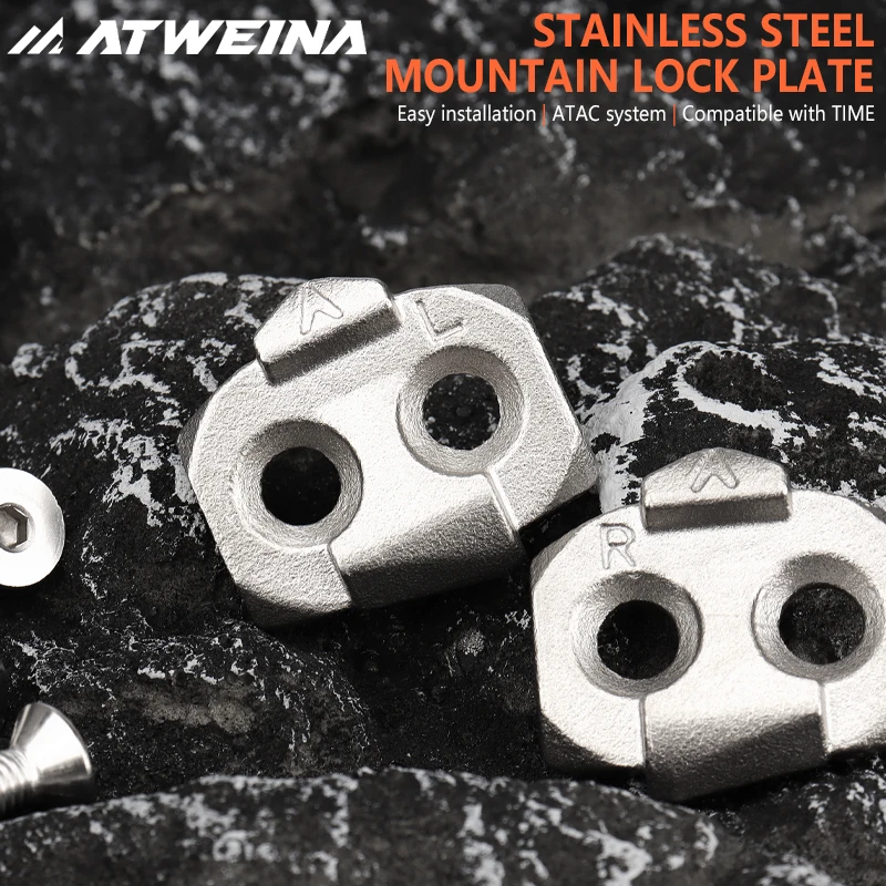 ATWEINA Bicycle Lock Plate Mountain Bike Shoe Lock Stainless Steel Lock Plate Screw Fixation Durable Not Easy To Fall Off