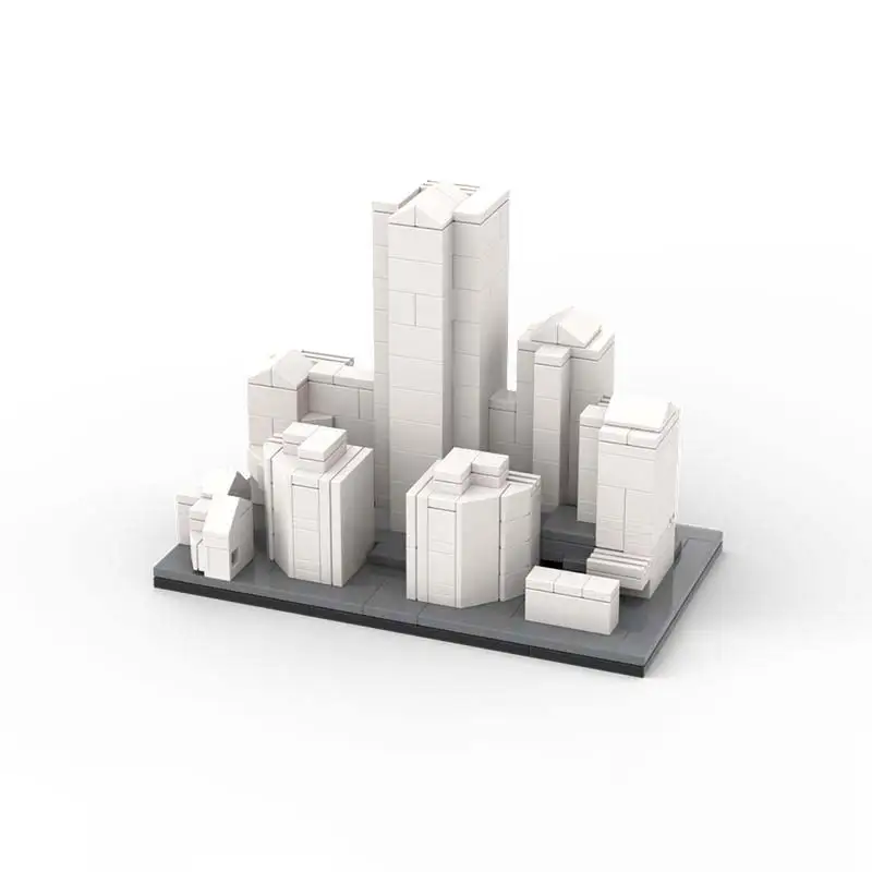 Moc arquitetura de venda quente thomas mais modelo quadrado tijolos 1.650th escala cidade vista rua bloco de construção brinquedos presentes aniversário