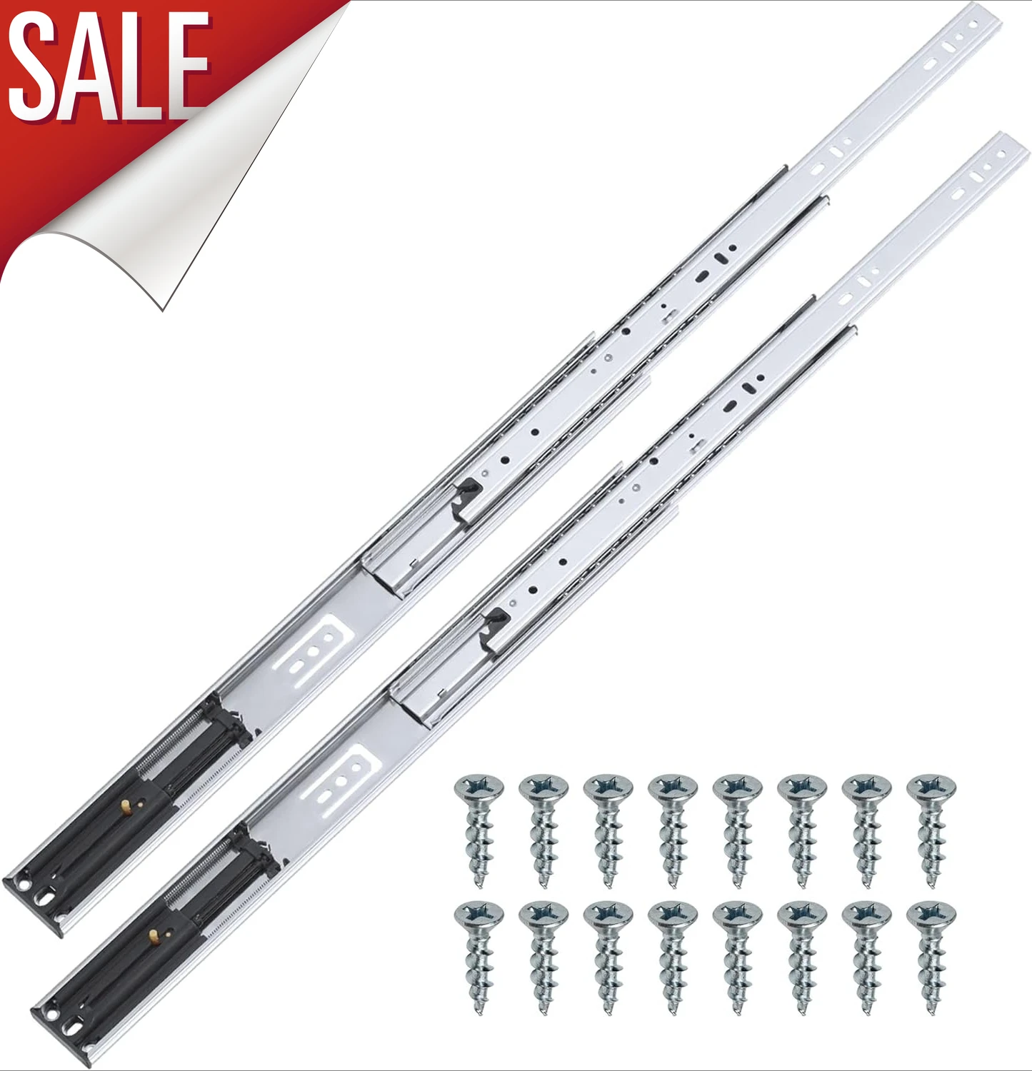 

5 Pairs of 28" Rok Hardware Drawer Slides Full Extension Soft Close Ball Bearing 100 Lbs Capacity