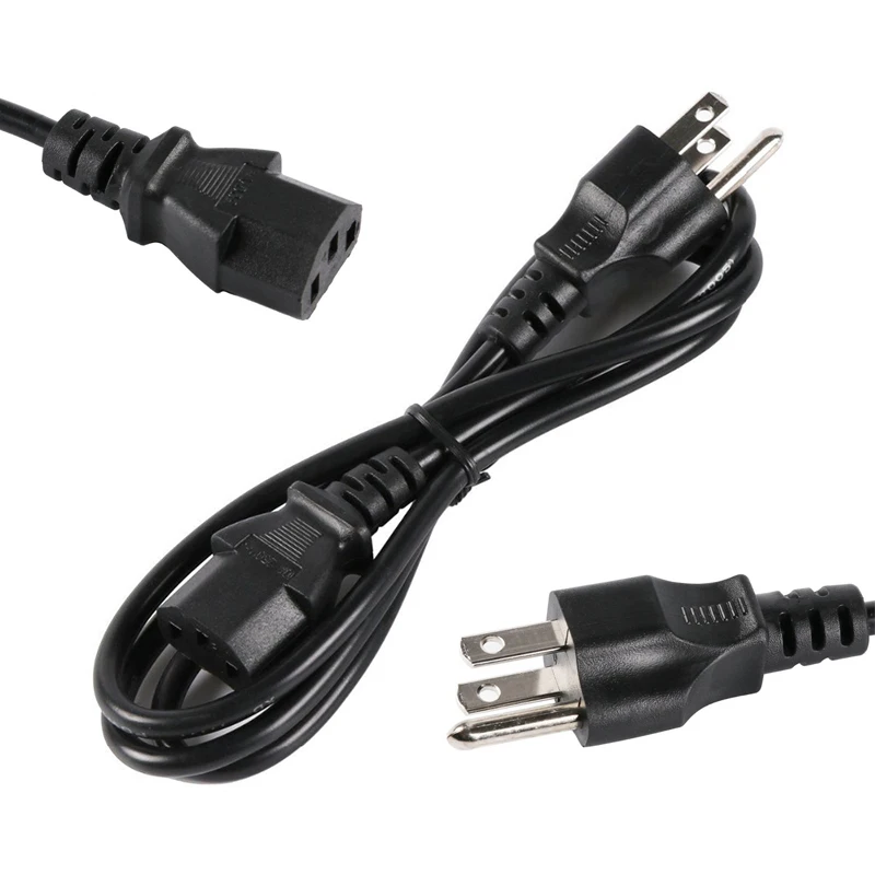 USA US AC Power Cord 3 Prong American IEC C13 Power Supply Lead Extension Cable 1.8m