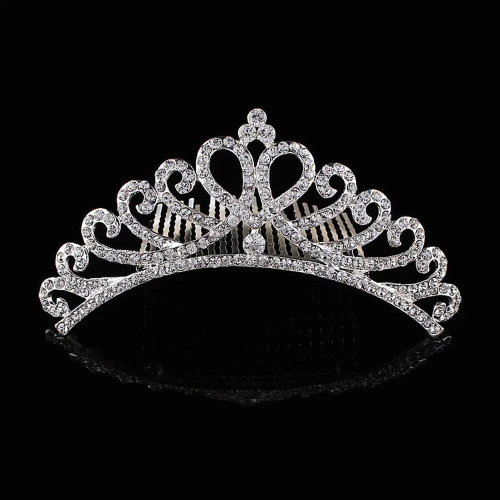 

Stylish Chic Ornaments Sweet Crown Hair Comb Shiny Hair Styling Accessories Headwear Wedding Jewelry Fashion Accessories