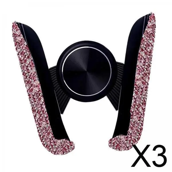 

Pink Girly Bling Phone Holder for Car Air Vent Cell Stand Diamond Accessory for Car Interior