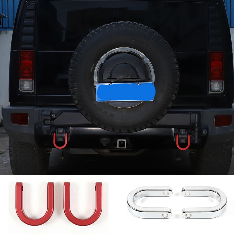 Aluminum alloy Red Car Tow Hook Bumper Tow Hook rear trailer hook Trim Car Accessories For Hummer H2 2003-2009