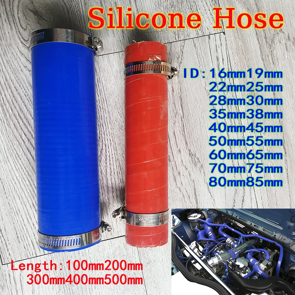 

HQ ID16-85mm L10/20/30cm Straight Silicone Intercooler Tube Pipe Coolant Hose High Temperature High Pressure Turbo Send 2 Clamps