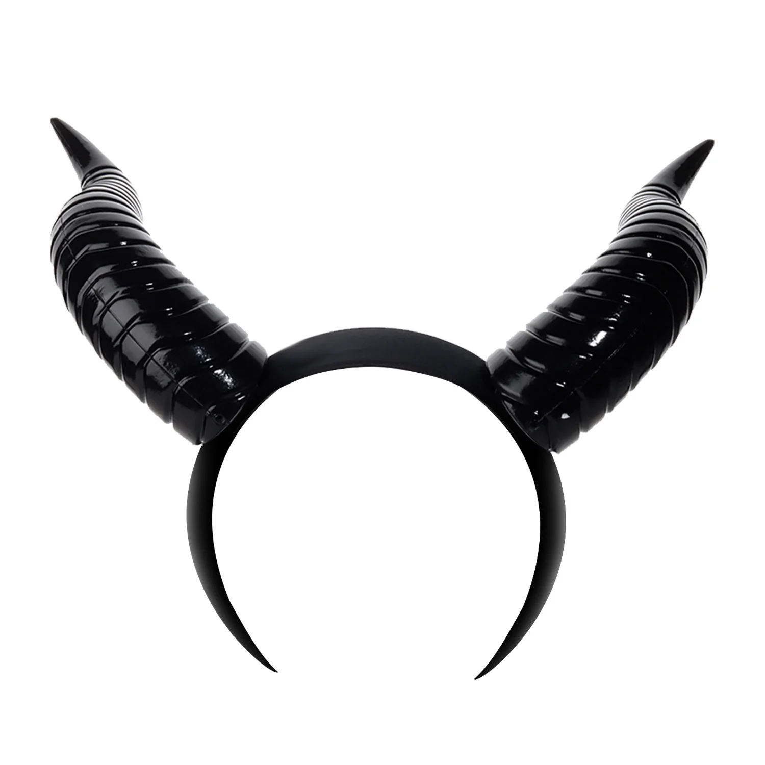 Black Queen Demon Horns Headpiece Cosplay Animal Antelope Cow Devil Headwear Halloween Carnival Party Costumes Props Gifts