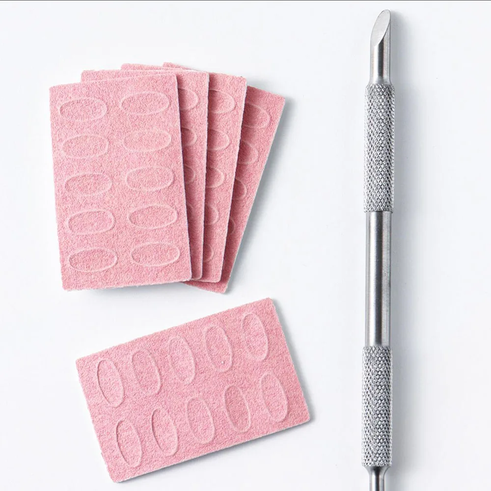 5 Blatt Nagelfeilen, Schleifpapier und Nagelhautschieber, selbstklebend, Körnung 180, Sandflockenfeile, Trimmen, Vorpolieren, Maniküre-Werkzeug
