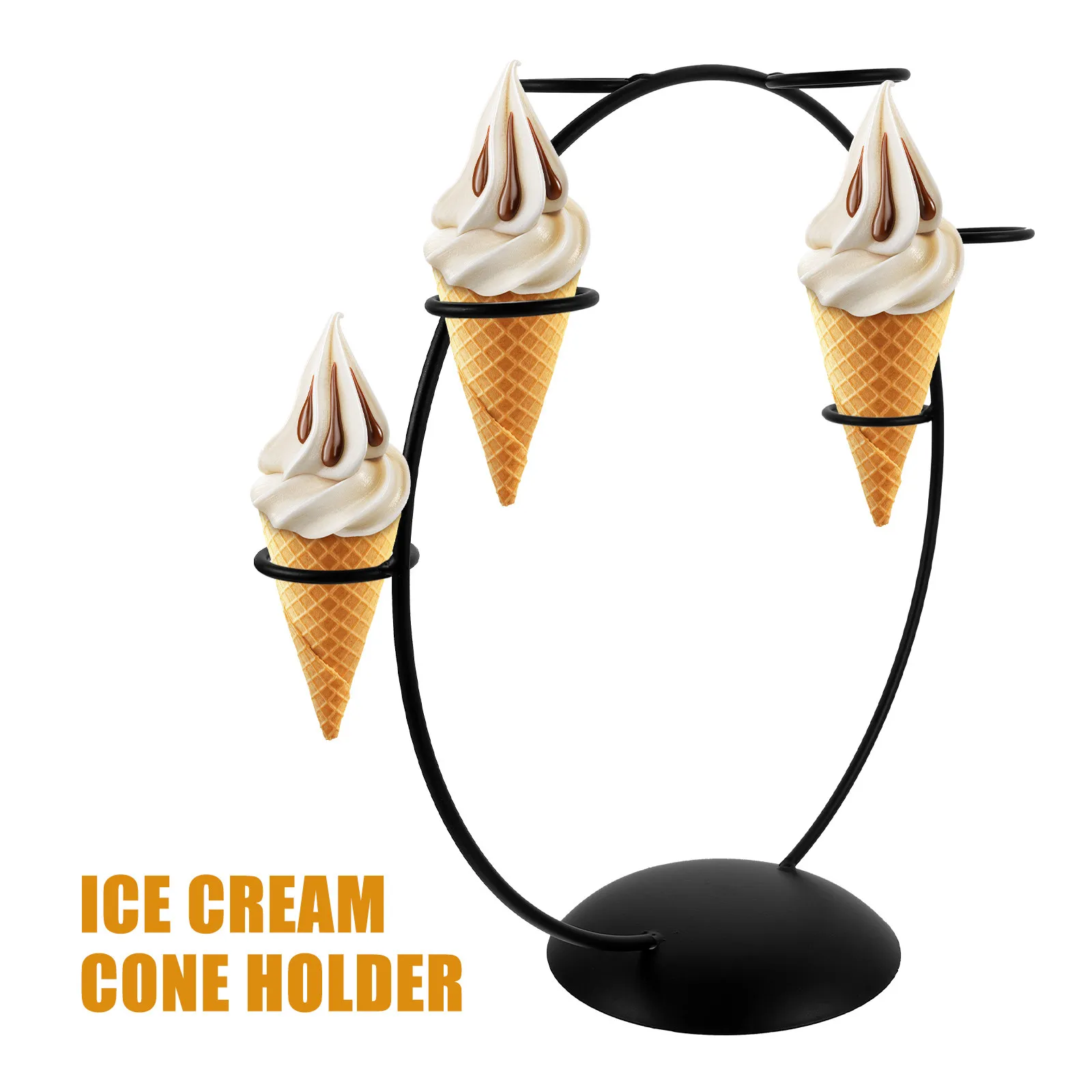 Multifunctional Iron Ice Cream Cone Holder Rack for Displaying Sushi Rolls French Fries Onion Rings Egg Cones Sweet Cones Baking