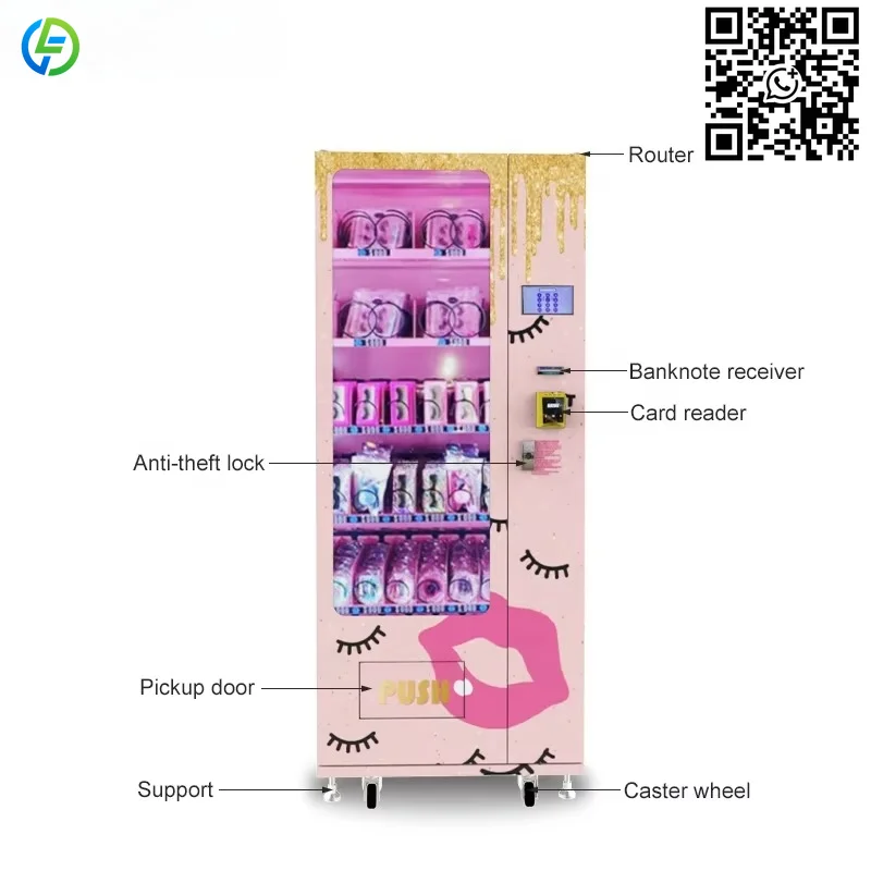 Customized Convenience Retail Vending Machines Cotton Candy Feminine Hygiene Products Coin Credit Card Token