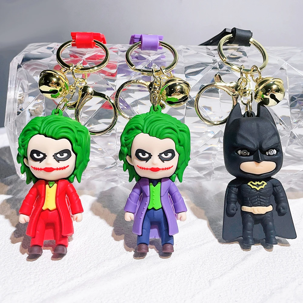 

Anime Cartoon Marvel Batman Joker Image Doll Keychain Cute Halloween Series Key Ring Pendant Ornaments Jewelry Gifts for Friends