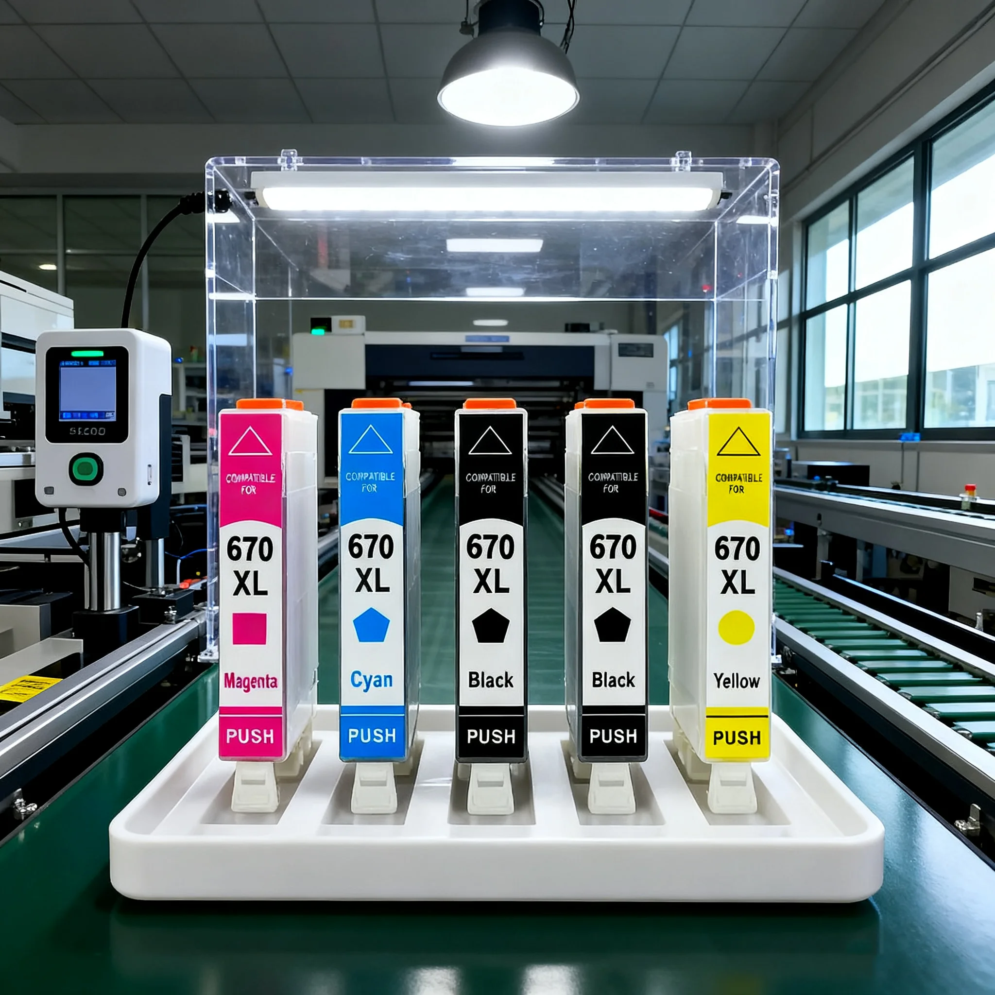 Compatible 670XL Ink Cartridge for HP Deskjet Ink Advantage 3525 4615 4620 4625 5525 6526 Printer HD Printing