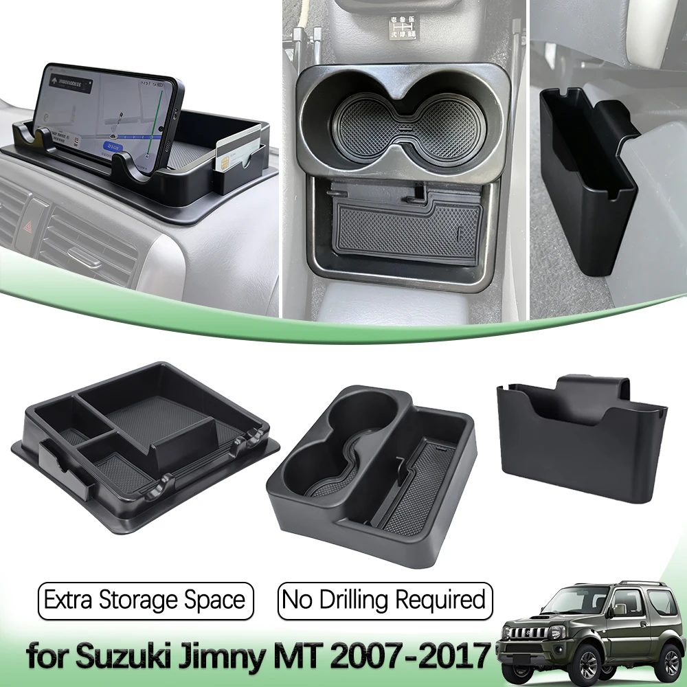 

Interior Storage Box Cup Holder Phone Stand Center Console Organizer Kit for Suzuki Jimny JB43 2007-2017 Tidying Accessories