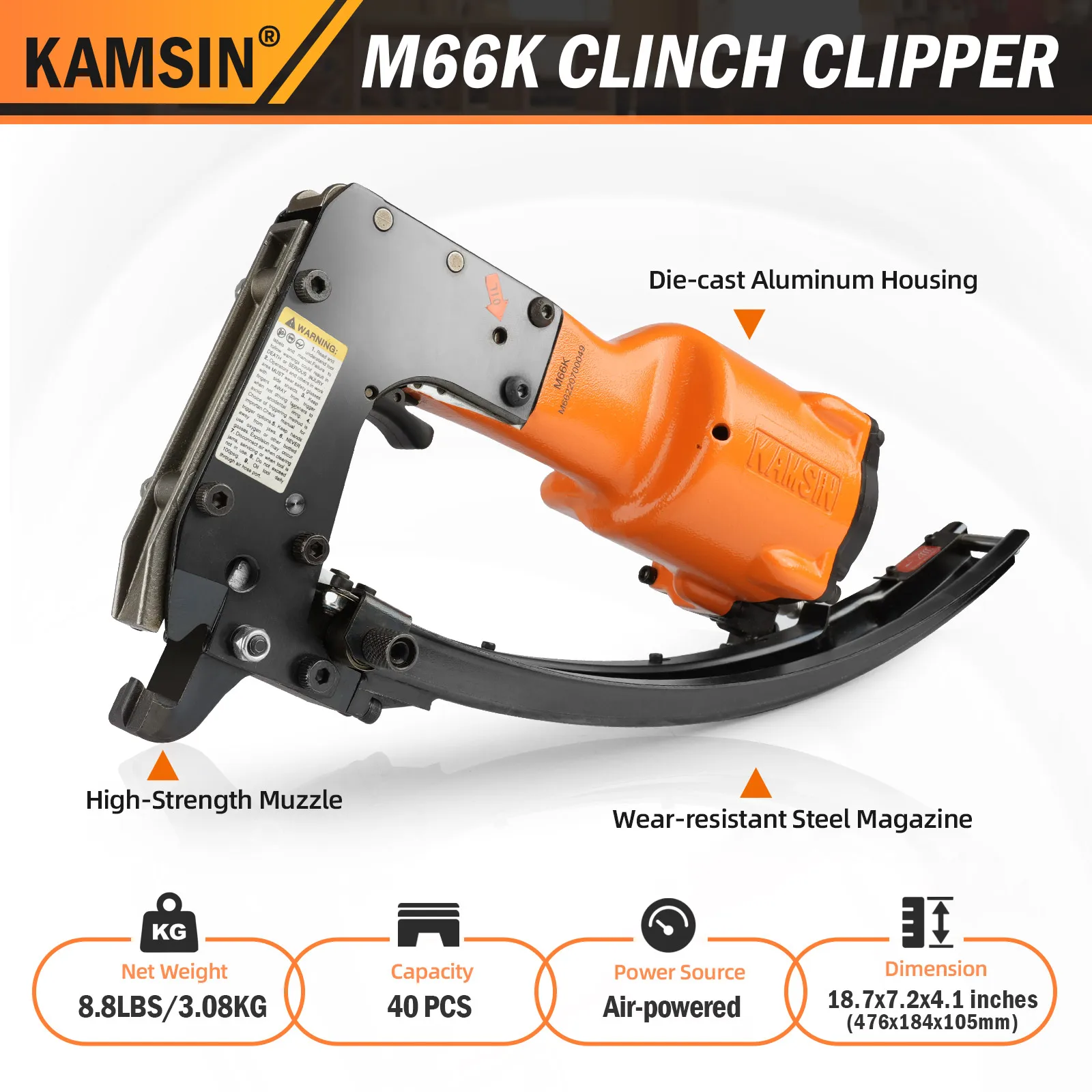 KAMSIN M66K Clinch Clipper серии M66 Efficient Air Clinch Clip Tool M66K Clipper Tool для автомобильного сиденья Пружинный матрас Проволочная клетка