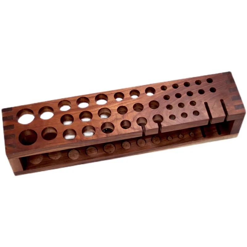 

Black Walnut Leather Tool Storage Rack DIY Hand Carved Cutting Thinning Punching Knife Solid Wood Bracket Leather Tool Table