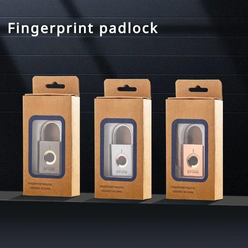 Smart Fingerprint Padlock Waterproof Zinc Alloy Biometric Padlocks USB Charging Fingerprint Lock Door Lock