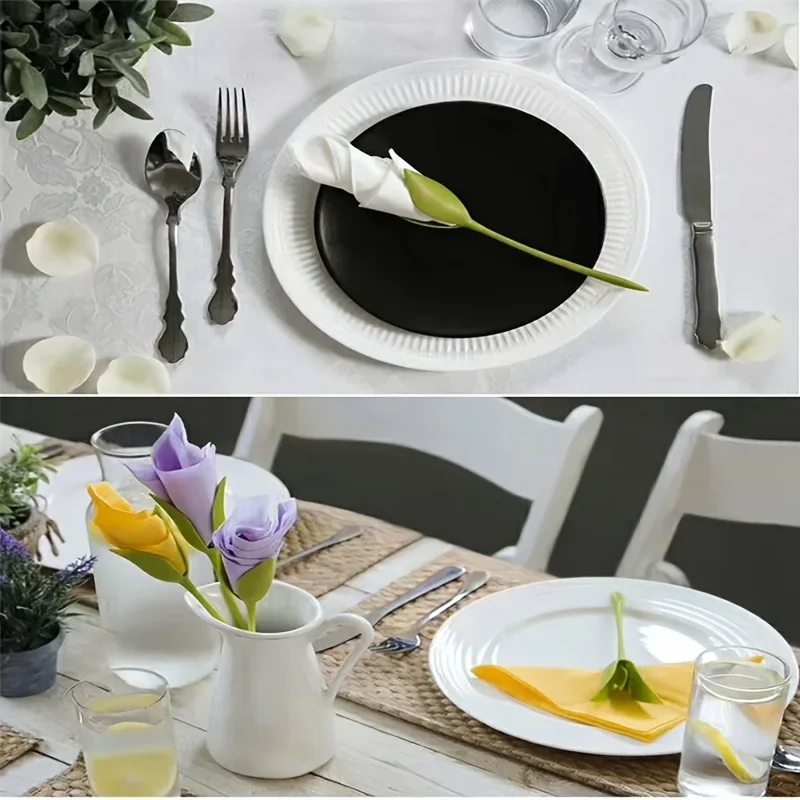 Floral Napkin Holder Green  Wedding Party Table Decor Tissue Storage Formal Dinnerware Accessories for Christmas Events Gift
