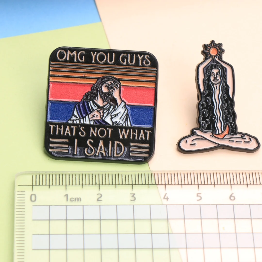 مجموعة دبوس المينا من OMG YOU GUYS - شارات طية صدر السترة بشعار كرتوني فاسق لحقيبة الظهر وسترة DIY هدية مجوهرات