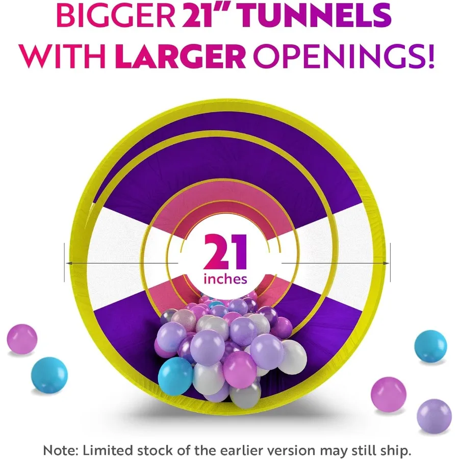 Playz – tente de jeu princesse, 5 pièces, fosse à balles avec cerceau de basket-ball et tunnel de jeu pour tout-petits, bébés, filles et garçons, intérieur et extérieur