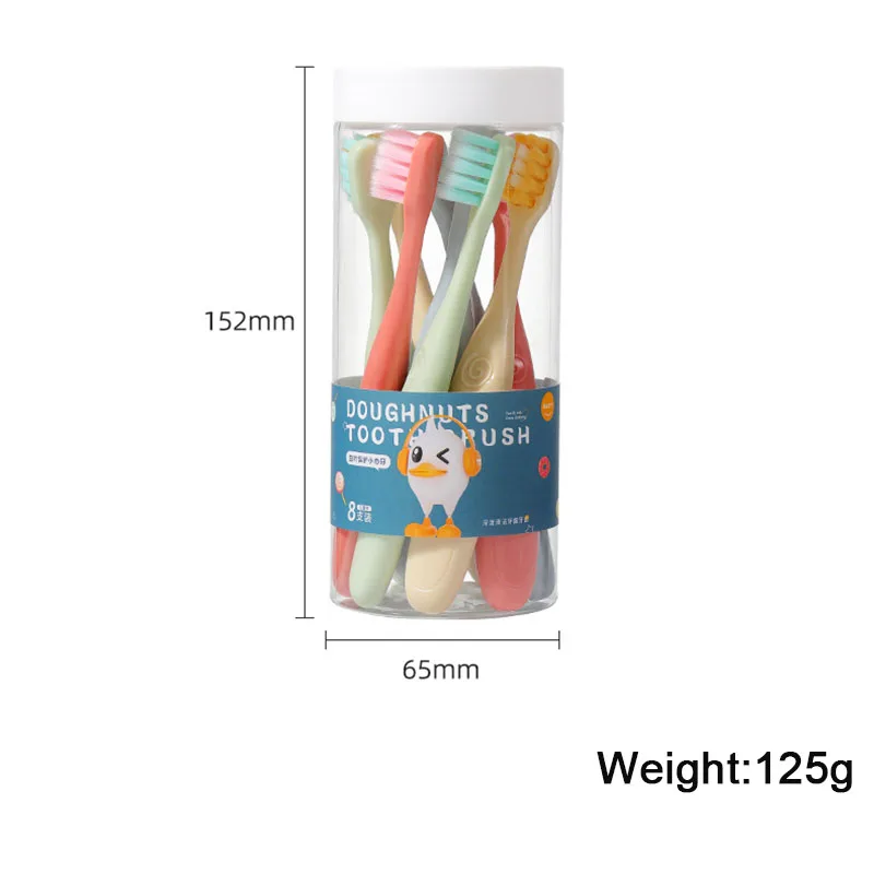 8 PC/ Bucket Children Toothbrush Ultra-fine Soft Brushing Silk Caring For Children Gums Oral Hygiene Suitable For Ages 3-12 Kids