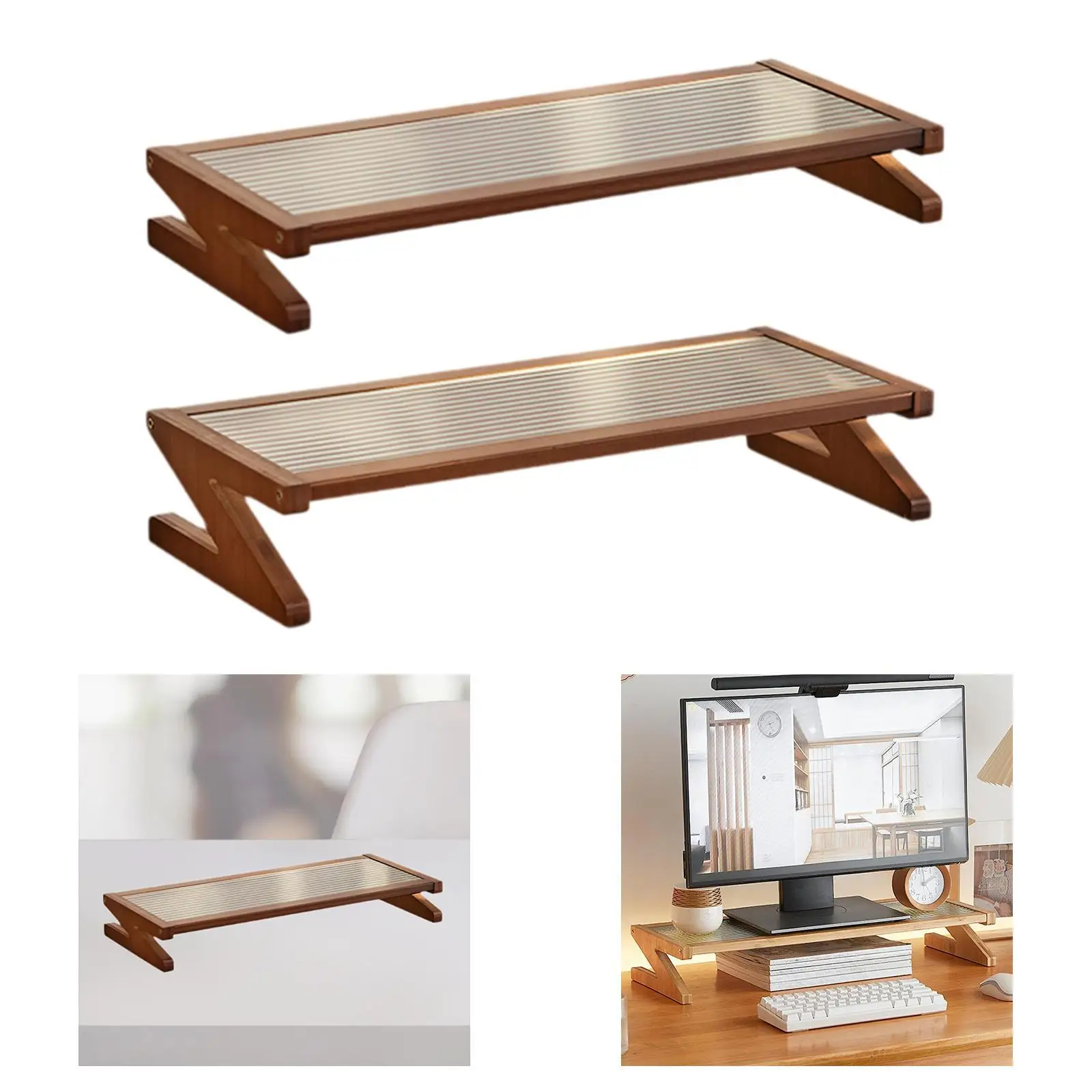 Desktop Computer Monitor Stand Riser Ergonomic Versatile Accessories for Desk Organization 50 Cmx22 cm Platform Sturdy Wood Rack