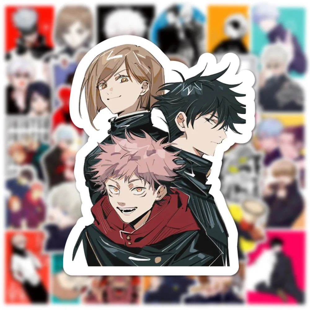 10/30/50pcs Jujutsu Kaisen Cartoon Stickers for Kid Satoru Gojo Itadori Yuji Sticker Water Bottle Phone Luggage Cool Anime Decal