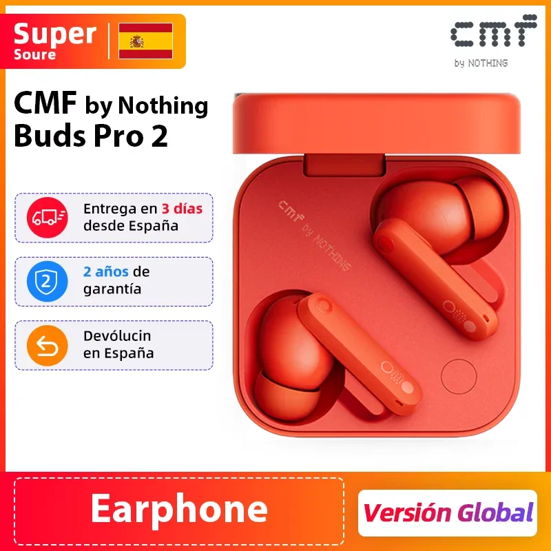 Version Globale CMF by Nothing Buds Pro 2, Écouteurs sans Fil avec Réduction de Bruit Active Hybride 50 dB, IP55, BT5.3, CMF Buds Pro 2 3