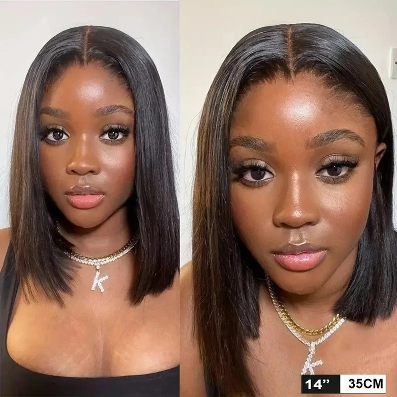 European and American fashion bobo style middle-parted bangs for women, African front lace full wig