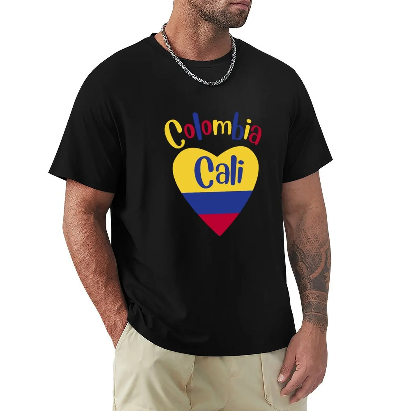 

Cali Colombia Flag In Heart T-Shirt croswit shirt man Anime t-shirt mens t shirts pack
