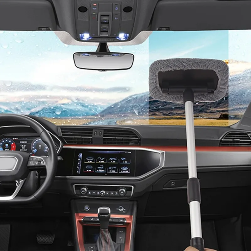 

Швабра для чистки окон автомобиля — стеклоочиститель окон, моющаяся накладка из микрофибры, выдвижная ручка, средство для автоматической чистки стекол