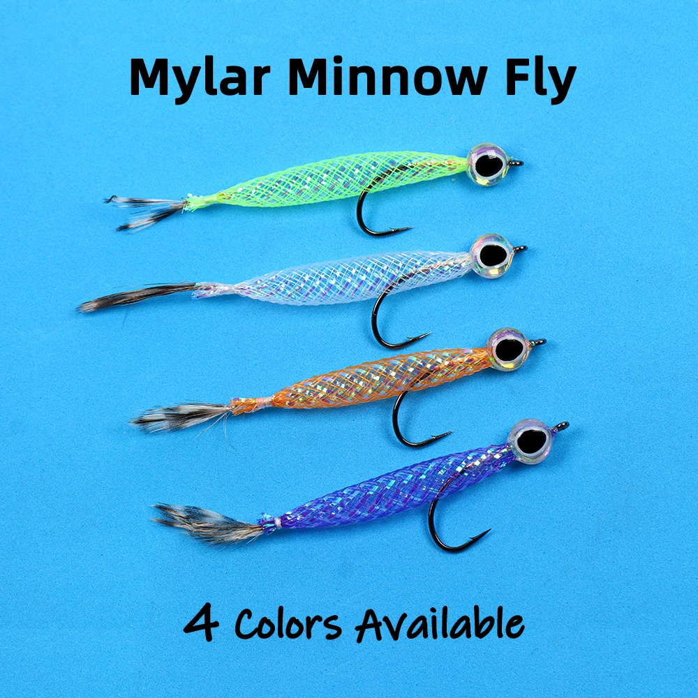 Wifreo 4PCS #4 Hook Mylar Tube Hollow Body Minnow Flies Small Flash  Streamer Fly Trout Salmon Smallmouth Bass Fishing Lure Bait - AliExpress 18