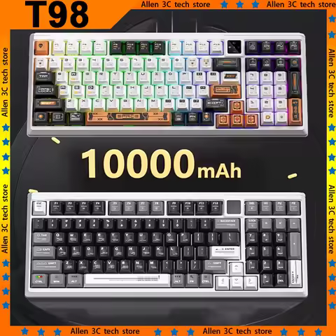 New LANGTU T98 Mechanical Keyboard Wireless Bluetooth 3Mode 10000mAh RGB Gasket Hot Swap Custom Esports Gamer PC Gaming Keyboard