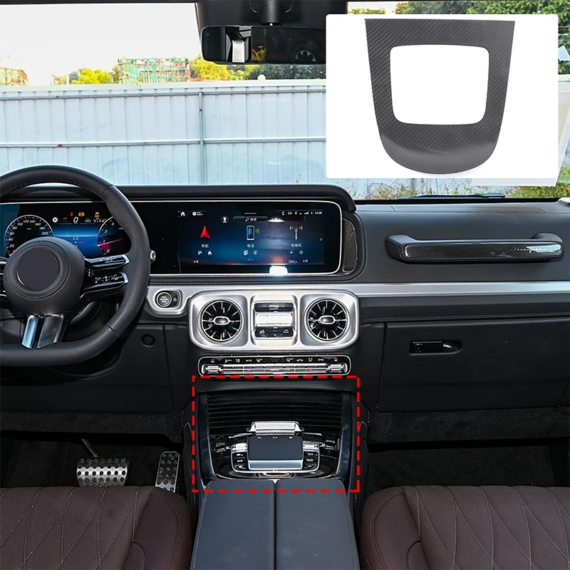 

Для Mercedes-Benz G-Class W465 G500 2025 декоративная крышка переднего бампера, украшение центральной панели управления, настоящее углеродное волокно