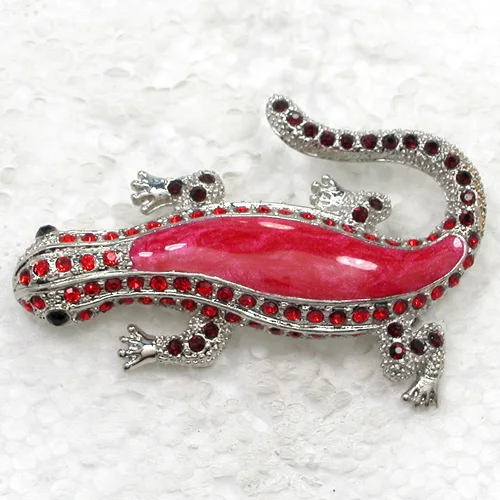 60pcs/lot Mixed Color(Can Notes Color) Wholesale Rhinestone Gecko Enamel Pin brooches Pendant C101295