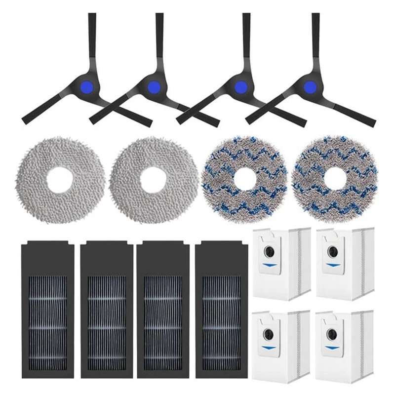 

AB33-для пылесоса ECOVACS DEEBOT X2 X2 Pro X2 Omni, основная боковая щетка, фильтры Hepa, подушечки для швабры, мешки для пыли, запасные части