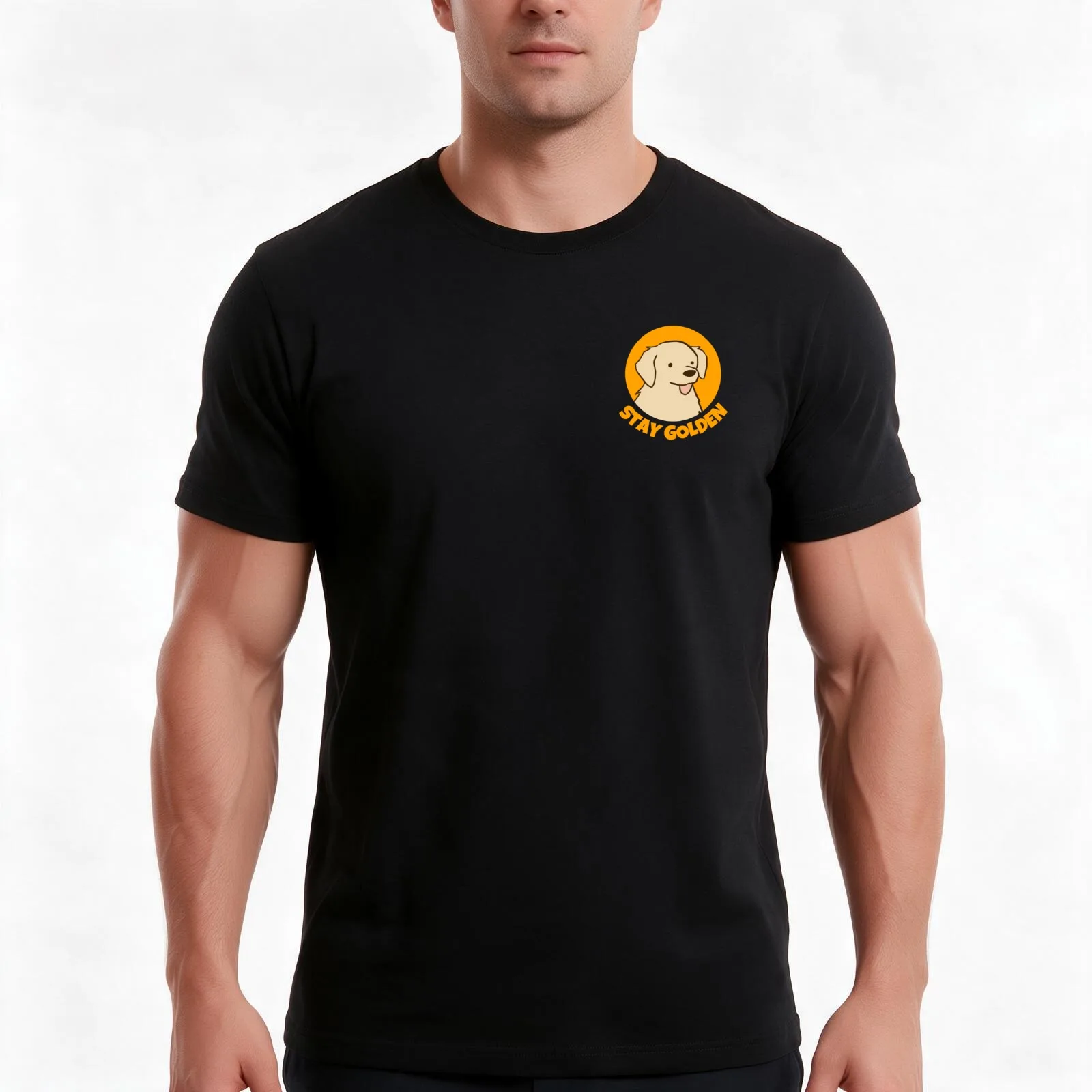 Stay Golden retriever T-Shirt, Summer Casual Cotton Tee, Oversized Streetwear Tops, Vintage Graphic Print, Unisex Men Women