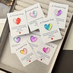 8pcs Cute little heart pocket hug, decorated pocket hug with encouragement card, special birthday, wedding, party, Valentine's