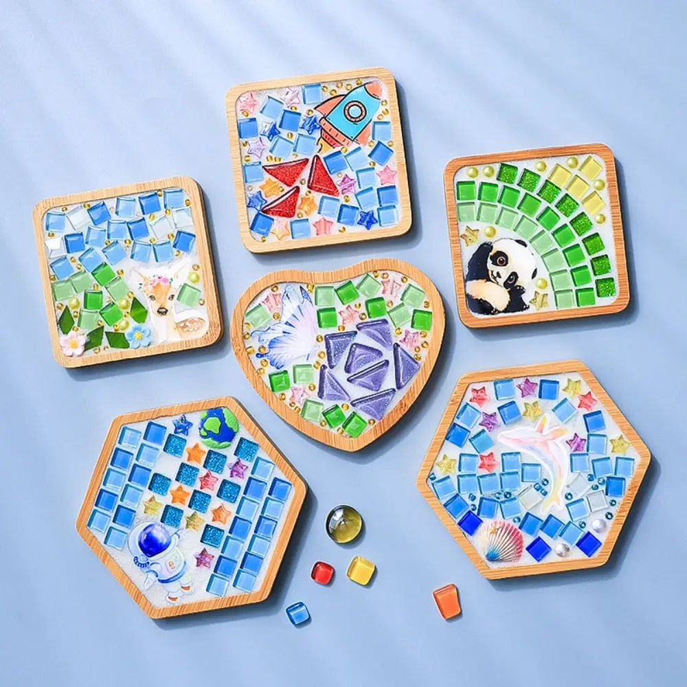 Creative Mosaic Cup Mat Material Pack Parent-child Activity Self-made DIY Mosaic Coaster Kit Handmade Intellectual Development