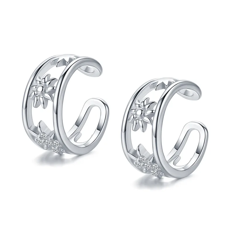 

Оптовая продажа зажимов для ушей из стерлингового серебра Bijoux Femme, ювелирные изделия с бриллиантами 925, серебряные серьги