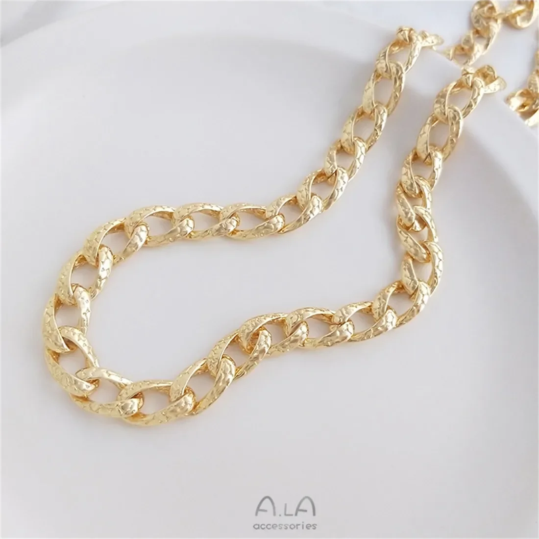 

14K Solid Gold Snakeskin Cuban Chain Rough Vintage Snake Chain DIY Handmade Necklace Bracelet Loose Chain B654