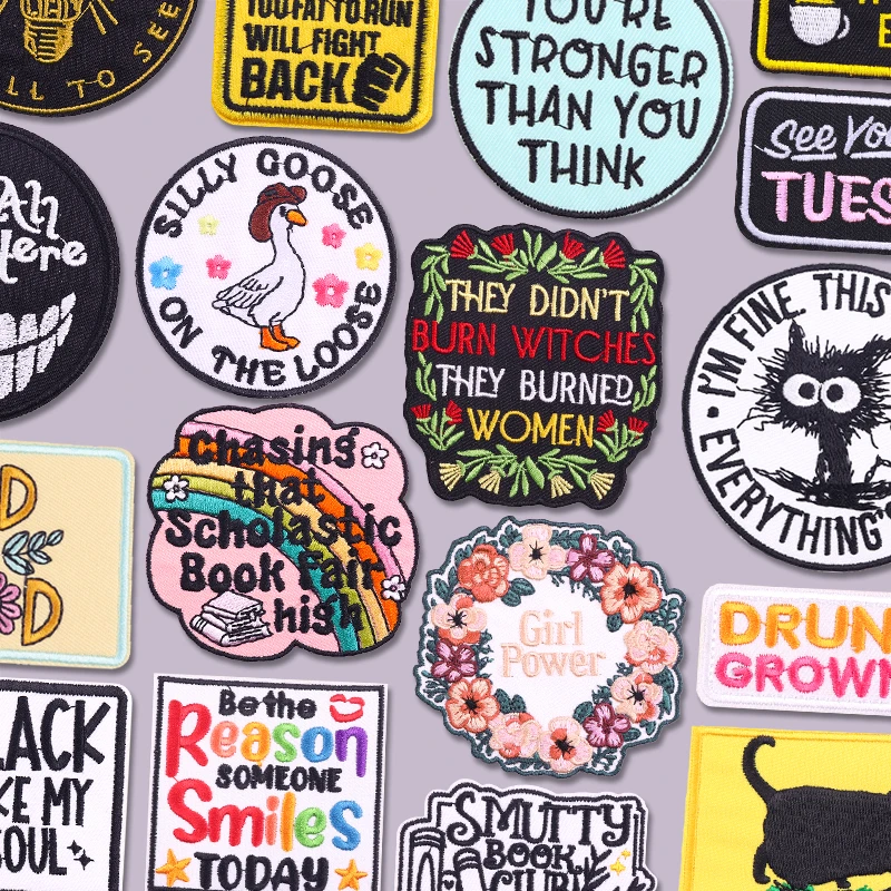 NEUE Jacken Hüte DIY Cartoon/Personalisierte Buchstaben Slogan Gestickte Patches Eisen Auf Patches Für Kleidung thermoadhäsive Patches