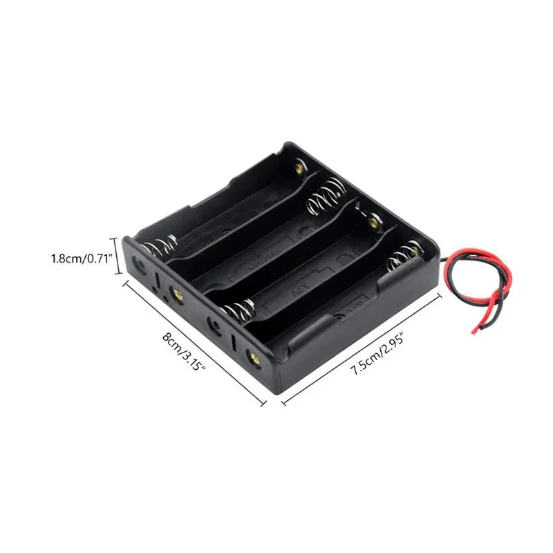 1/2pcs Black Plastic DIY Battery Storage Case Clip Holder Container 1 2 3 4 Slot 18650 Battery Storage Box Case Wire Lead Pin