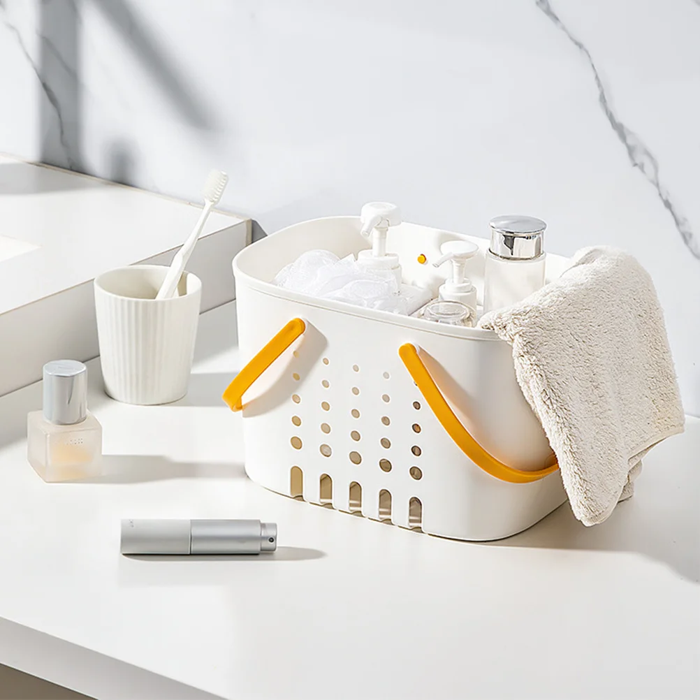 

Plastic Tote Storage Basket Portable Shower Organizer With Handle For Bathroom Cleaning Supplies Laundry Essentials