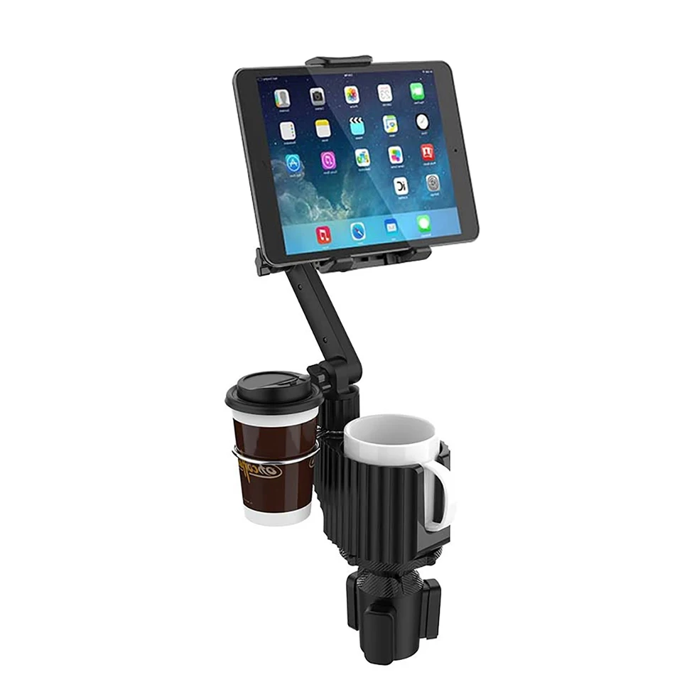 Stojak na tablet Cup 360 Regulowany uchwyt na telefon Butelka na napoje Uchwyt na iPada Samochodowy uchwyt 270 Tilt Bar Trójkątna podstawa Ram Mount dla iPada 12.9