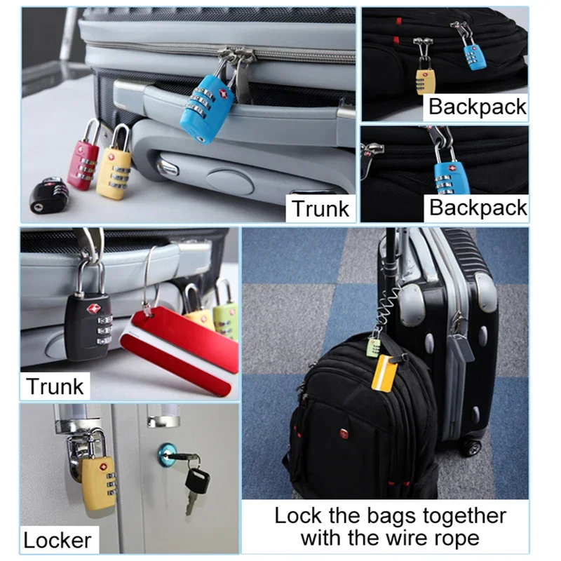Cerraduras TSA, cerradura de combinación reiniciable inteligente de 3 posiciones para equipaje de viaje, maleta, candado con código antirrobo, bloqueo con contraseña de aduana