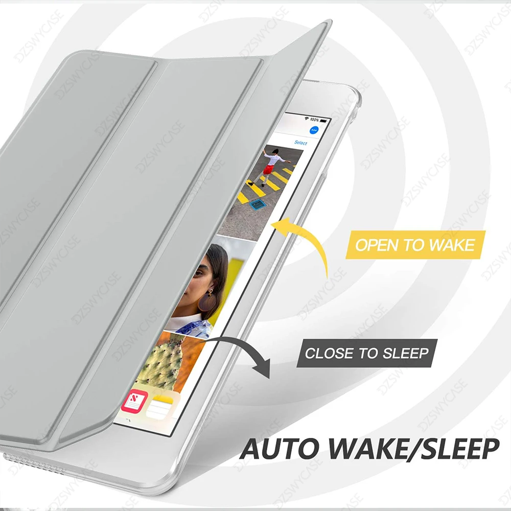 Funda para iPad Mini 4a/5a 7,9 pulgadas, ultrafina y liviana, semitransparente, funda inteligente con encendido/apagado automático