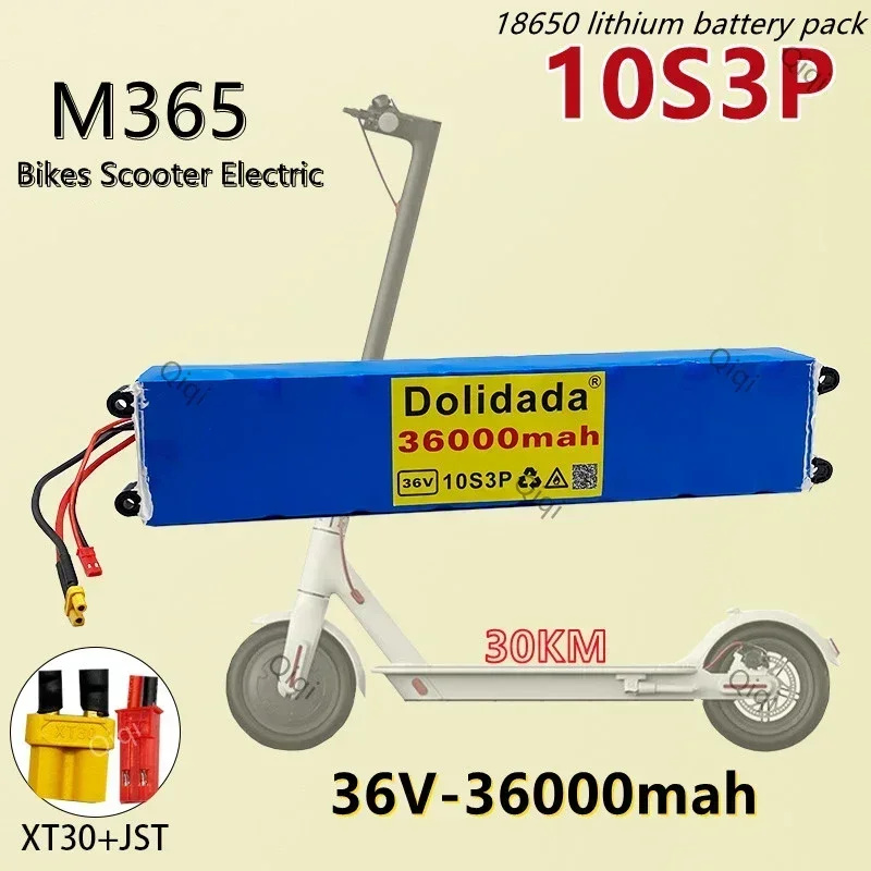 

2024 all-new 10S3P 36V 36000mAh battery electric scooter bag 18650 battery M365 lithium-ion electric scooter battery scooter