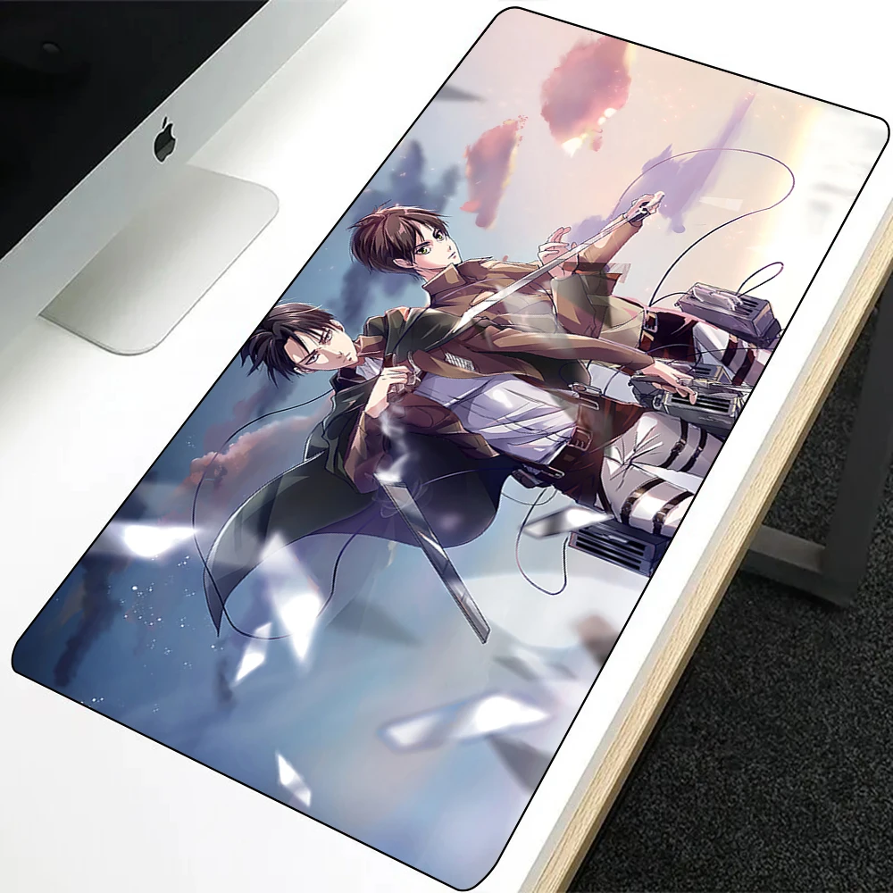 Attack On Titan Mousepad HD Printing Computer Gamers Locking Edge Non-slip Mouse Pad XXL90x40cm Keyboard PC Desk Pad