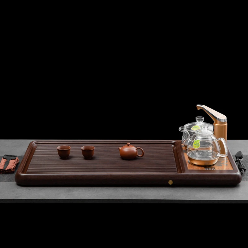 Fully Automatic One Click Boiling Water Chinese Kung Fu Tea Tray and Tea Table Set With Induction Cooker for Home Office