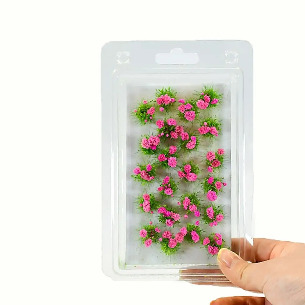 22pcs/set New Multicolors DIY Miniature Garden Decor Plastic 1.5*2cm Durable Static Scenery Model Landscape Wargame Grass Tufts