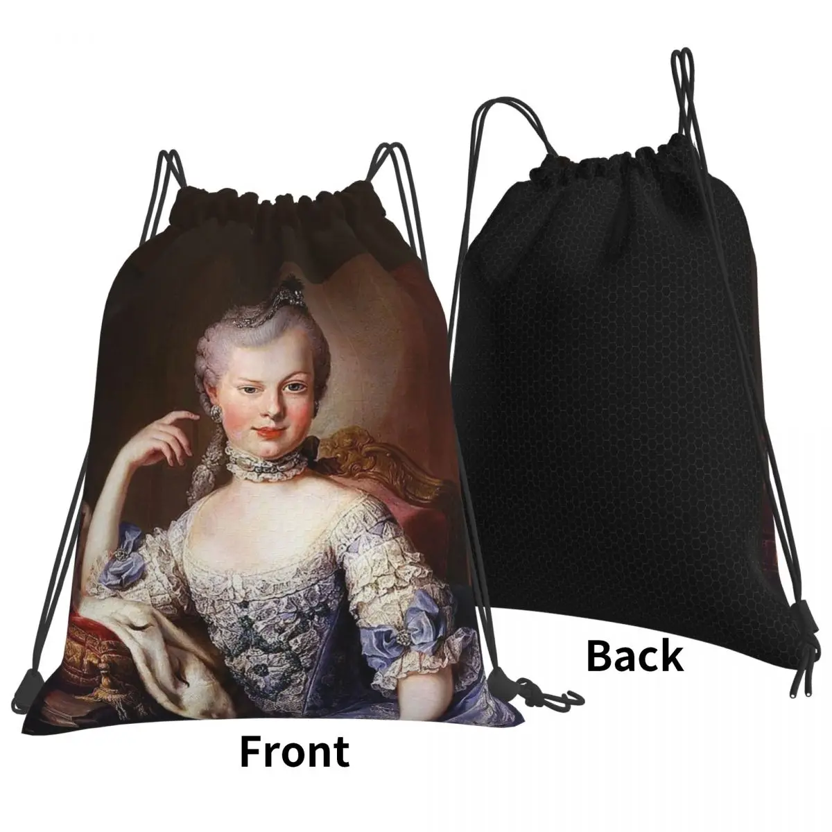 

Portrait Of Marie Antoinette Martin Va Backpacks Portable Drawstring Bags Shoes Bag Book Bags for Travel Students