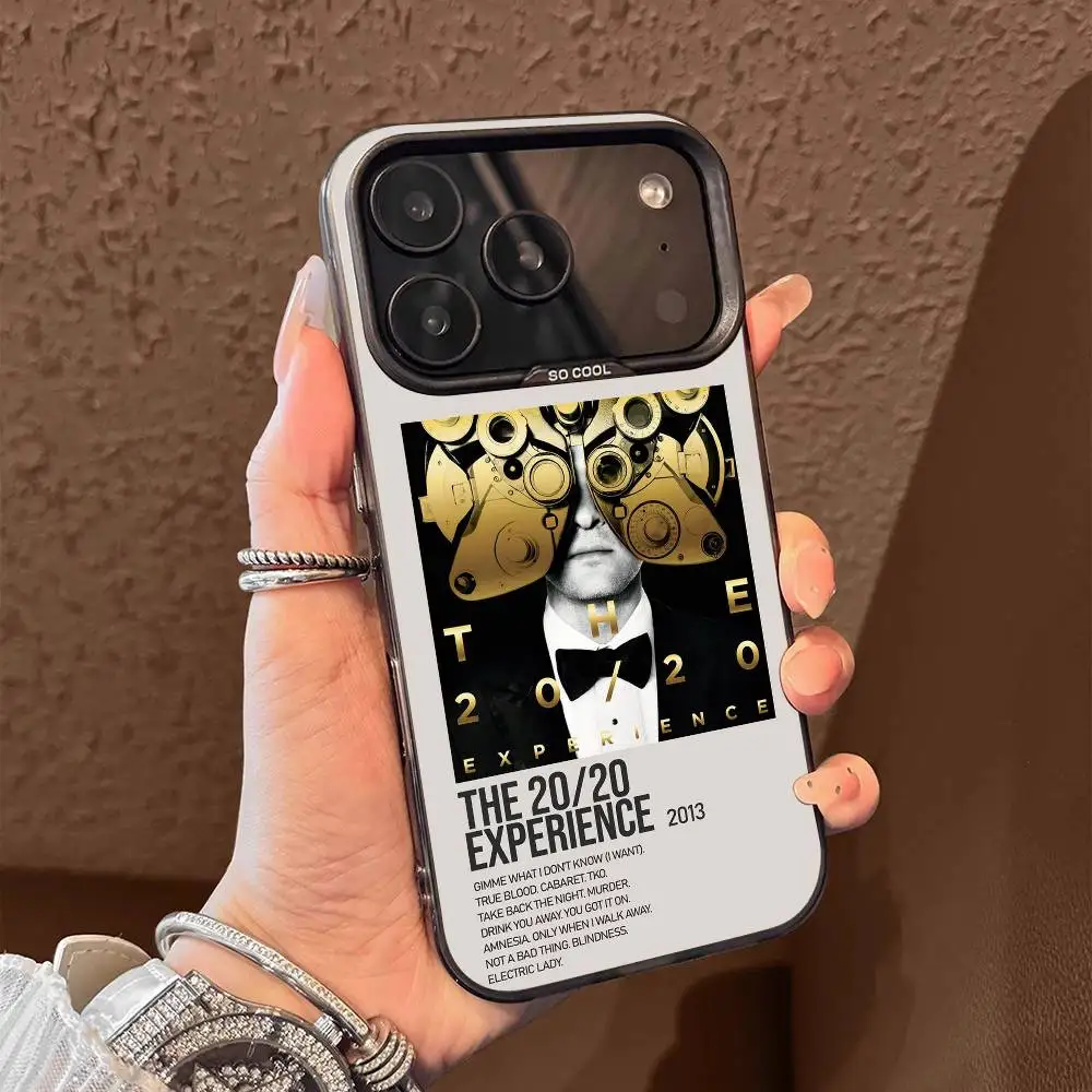 حافظة هاتف J-Justin Timberlake Justified لهاتف iPhone 15,16,12,14,13,17,11,E,Max,Plus,Air,Pro,Mini Black Tpu